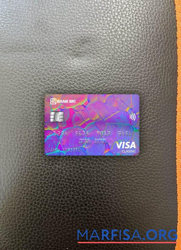 Blank Indonesia Bank Rakyat Indonesia (BRI) visa classic card photolook front download for verification